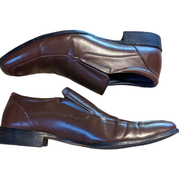 STEVE Madden P-Sutton Square Toe Brown Leather Dress Loafers (13) - Picture 2 of 8